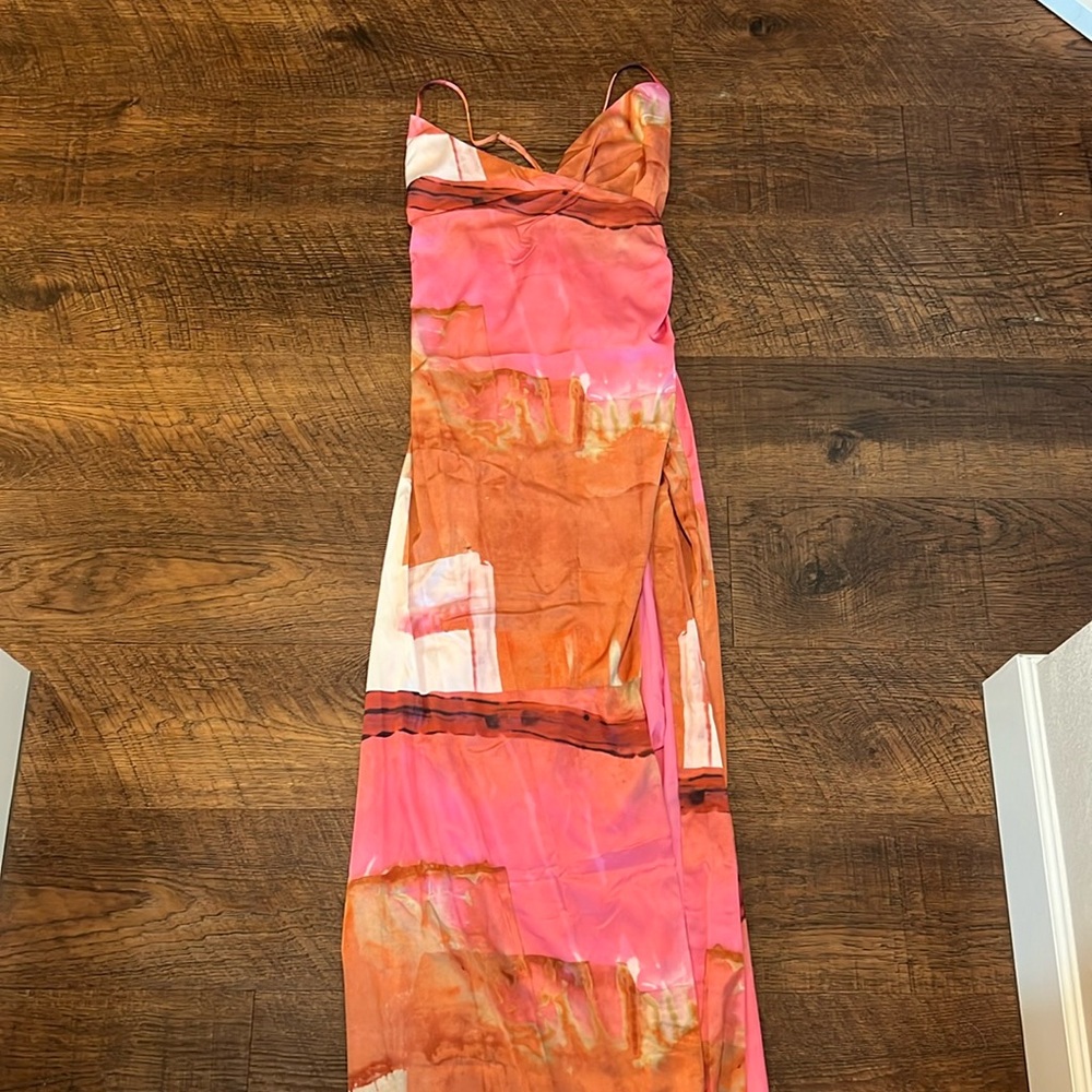 Flowy Satin Maxi Dress Size M